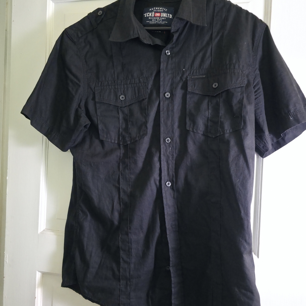Ecko Unlimited Black Casual Button Down Shirt